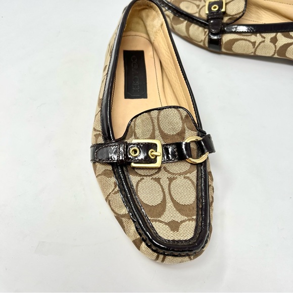 Coach dress shoes Stacie Q 131 Sz 8M Brown F2070/G07 buckle flats comfort - Picture 4 of 8